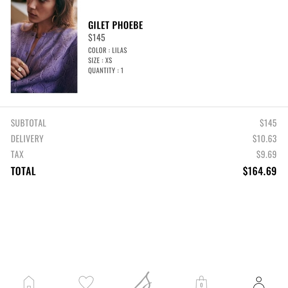 Sézane Gilet Phoebe Lilas XS